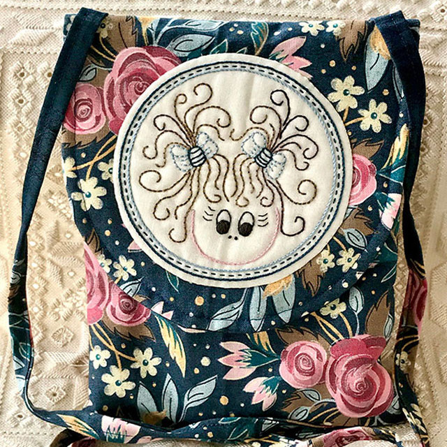 A girly shoulder bag preprinted