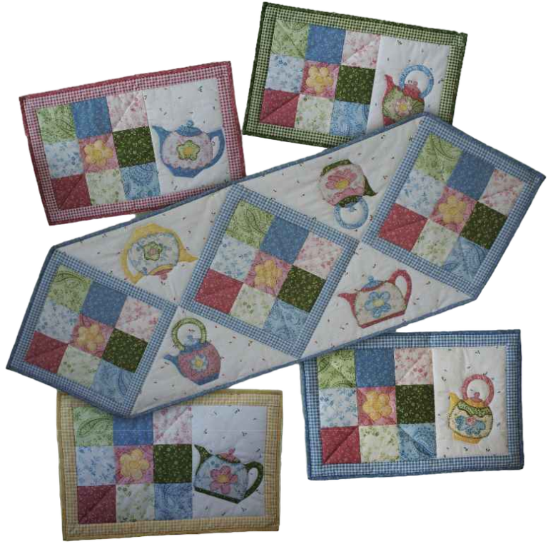 Teapot Table Runner and Place Mats